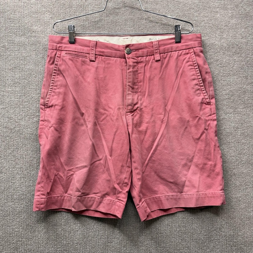 Polo Ralph Lauren Shorts Mens 34 Pink Nautical Crest Chino G1 Short Fit